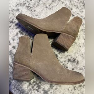 Tan suede booties